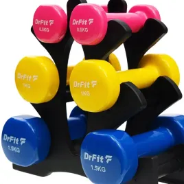 zestaw-hantli-stojakiem-ciezarki-gumowe-kolorowe-6-szt-rozne-wagi-drfit-6kg