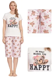 pizama-damska-spodnie-3-4-bawelniana-makes-you-happy-ecru-m