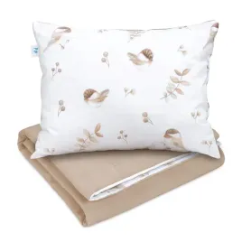 zestaw-bawelniany-kocyk-75x100-i-poduszka-30x40-lovely-bird-capuccino
