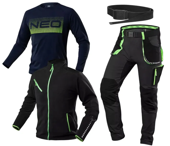 Komplet męskiej odzieży roboczej BHP, roz. L NEO Spodnie + Polar + T-Shirt