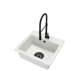 kuchenny-zlewozmywak-granitowy-bialy-bateria-vento-syfon-czarny