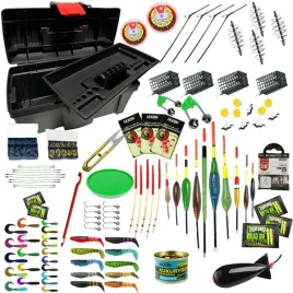wypelniona-skrzynka-wedkarska-zestaw-155-akcesoriow-spinning-splawik