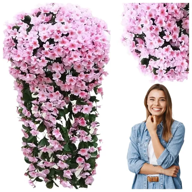 SURFINIA SZTUCZNA PELARGONIA jak ŻYWA PELARGONIE RÓŻOWE NA BALKON 78cm 1szt