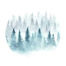 fototapeta-samoprzylepna-okragla-naklejka-scienna-las-pejzaz-zimowy