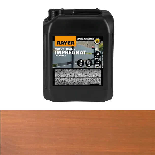 Impregnat do drewna Rayer 10 l kasztan z woskami, ochronny hydrofobowy