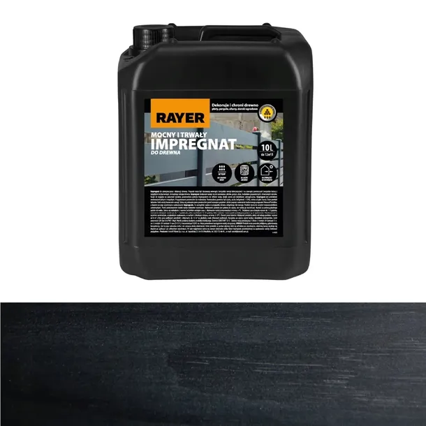 Impregnat do drewna Rayer 10 l heban z woskami, ochronny hydrofobowy
