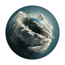 fototapeta-samoprzylepna-okragla-naklejka-scienna-ziemia-planeta-chmury
