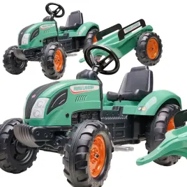 falk-duzy-traktor-na-pedaly-xl-lander-zielony-z-przyczepka-od-3-lat-klakson
