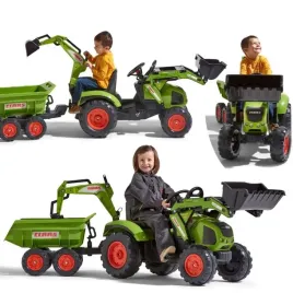 duzy-traktor-claas-na-pedaly-z-przyczepka-lyzka-spychacz-koparka-xxl-3