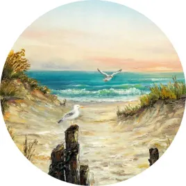 fototapeta-samoprzylepna-okragla-naklejka-scienna-morze-mewy-jak-akwarela