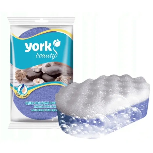 YORK OWALNA GĄBKA MYJKA KĄPIELOWA FIOLET YORK 1 SZT. POD PRYSZNIC