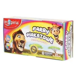 farby-plakatowe-inspiria-zestaw-8-kolorow-po-20ml-dla-dzieci-do-szkoly