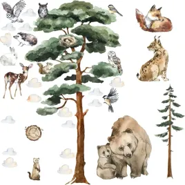 naklejka-dla-dzieci-na-sciane-forest-las-drzewa-120x240cm