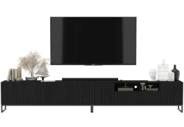 nowoczesna-komoda-rtv-glamour-szafka-rtv-czarny-mat-ryflowane-fronty-300-cm