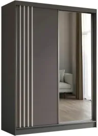 szafa-szara-z-bialymi-lamelami-przesuwna-z-lustrem-160-cm-dwudrzwiowa-nila
