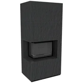 kominek-modul-floki-lewy-8kw-fi160-ardesia-nero-a-spacco-czarne-wylozenie