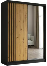 szafa-z-lamelami-lustrem-dwudrzwiowa-przesuwna-160-cm-artisan-czarny-nila