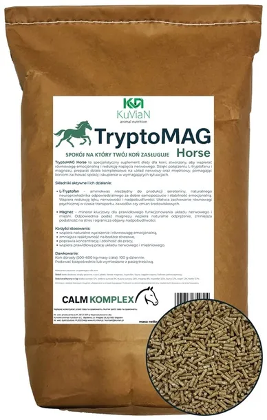 Suplement na uspokojenie STRES dla koni MAGNEZ + TRYPTOFAN pasza (XXL