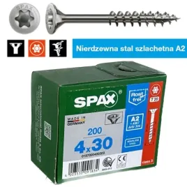 wkrety-nierdzewne-a2-spax-40x30-glowka-stozkowa-gwint-niepelny-200-sztuk