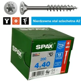 wkrety-nierdzewne-a2-spax-40x40-glowka-stozkowa-gwint-niepelny-200-sztuk