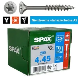 wkrety-nierdzewne-a2-spax-40x45-glowka-stozkowa-gwint-niepelny-200-sztuk