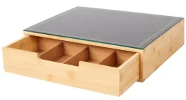 organizer-na-kawe-herbate-bambusowy-szklo-grafika-blat-czarny-ramka-zlota-1