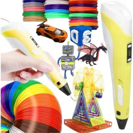 dlugopis-3d-dla-dzieci-drukarka-3d-pen-zolty-magiczny-wklady-310m-zestaw