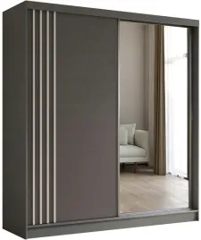 szafa-szara-dwudrzwiowa-przesuwna-z-lustrem-lamelami-bialymi-200-cm-nila