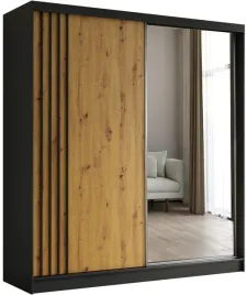 szafa-dwudrzwiowa-przesuwna-z-lustrem-lamelami-dab-artisan-200-cm-nila