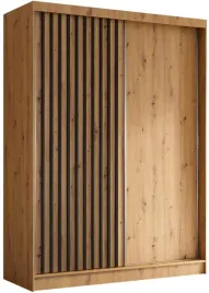 szafa-przesuwna-dwudrzwiowa-garderoba-dab-artisan-czarne-lamele-160cm-lamio