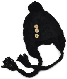 czapka-guziki-trzy-czarny-or-uszanka-z-pomponem-cz1541