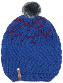 czapka-nakrapiany-oversize-niebieski-or-z-pomponem-futrzanym-cz17906