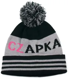 czapka-przeslanie-szary-or-z-napisem-i-pomponem