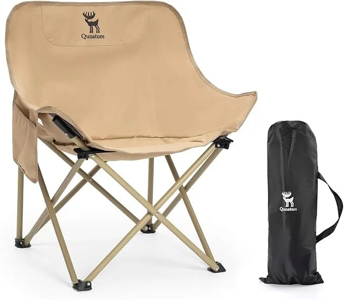 Krzesło turystyczne camping, wędkarstwo do120kg QUNATURE 60013101 Beżowe