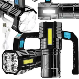 latarka-akumulatorowa-szperacz-led-powerbank-mocna