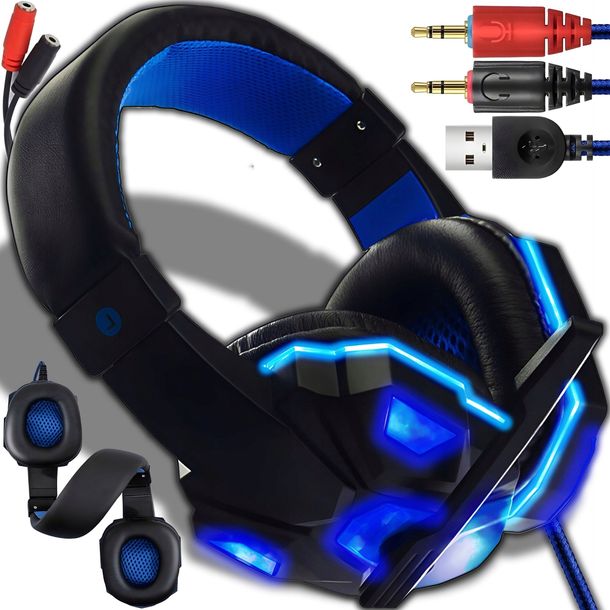 SŁUCHAWKI GAMINGOWE DLA GRACZY USB RGB Z MIKROFONEM DLA GRACZA PC STEREO