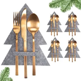 kieszonki-na-sztucce-etui-swiateczne-filc-szare-pokrowce-choinki-4-szt