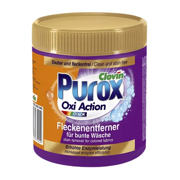 Purox Oxi Action Odplamiacz do kolorów w proszku 750g Usuwa plamy