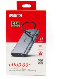 unitek-d1019b-hub-usb-c-3-1-8w1-z-power-delivery-100w