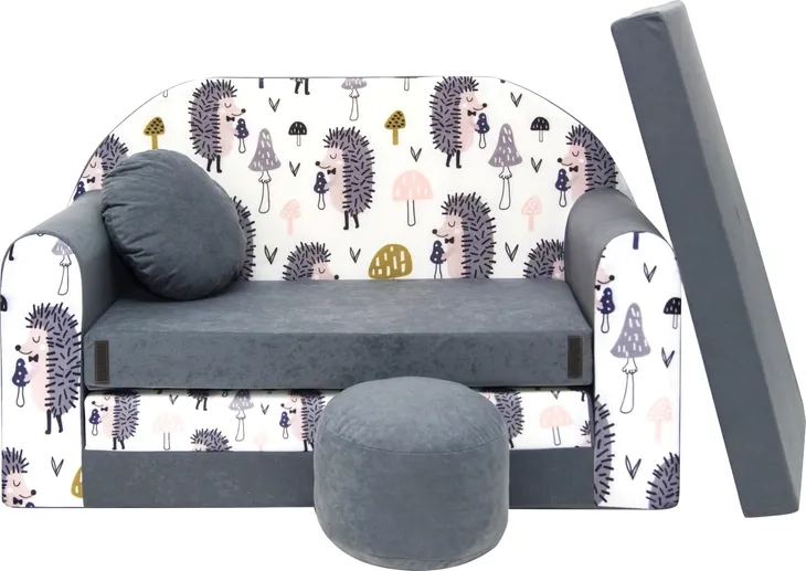 KANAPA SOFA rozkładana dla dzieci łózko poduszka materac piankowa