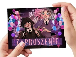 zaproszenie-wednesday-addams-na-urodziny-dziecka-koperta-gratis