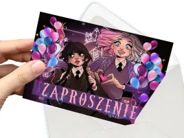 zaproszenie-wednesday-addams-na-urodziny-dziecka-koperta-gratis