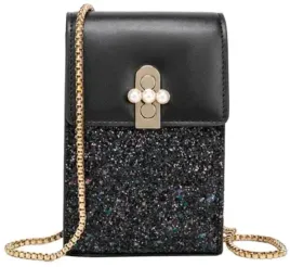torebka-damska-listonoszka-portfel-czarna-brokatowa-lancuszek-zloty-modna