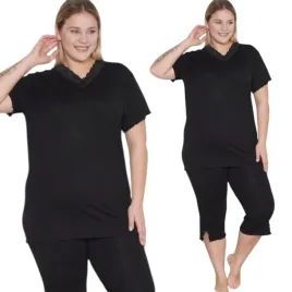 pizama-damska-plus-size-z-wiskozy-krotki-rekaw-3-4-spodnie-morella-premium