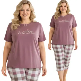 pizama-damska-plus-size-z-wiskozy-krotki-rekaw-3-4-spodnie-morella-premium