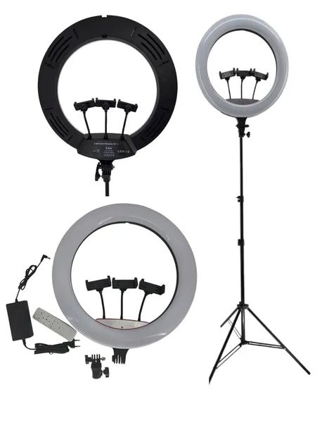 Lampa pierścieniowa RING LED 45cm do YouTube i Makijażu Statyw 200cm Pilot