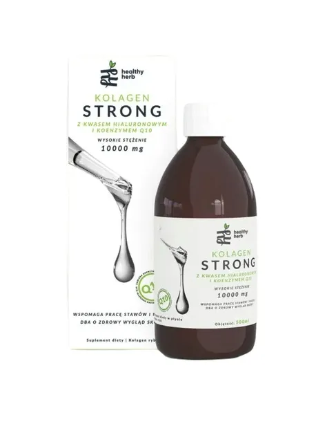 Kolagen 500ml do picia STRONG + Q10 + KWAS HIALURONOWY Healthy Herb MOCNY