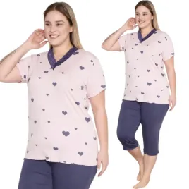 pizama-damska-morella-plus-size-spodnie-3-4-z-wiskozy-produkt-premium