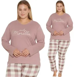 pizama-damska-swiateczna-morella-plus-size-dlugie-spodnie-100percent-bawelna