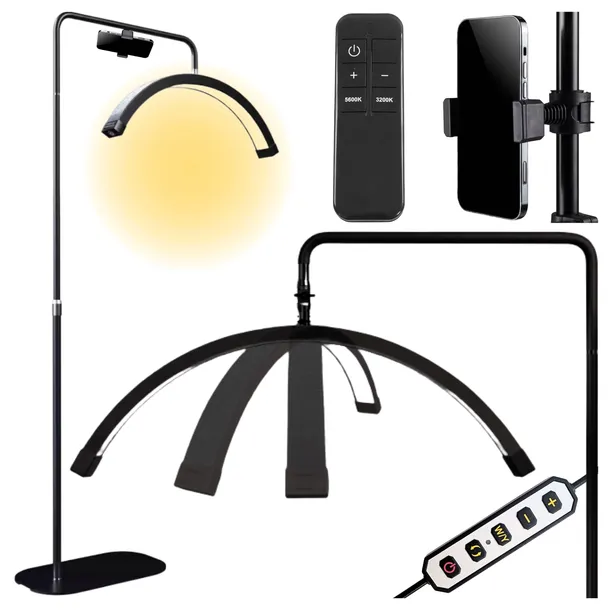Lampa kosmetyczna led bezcieniowa stojąca podłogowa do rzęs makijażu łuk